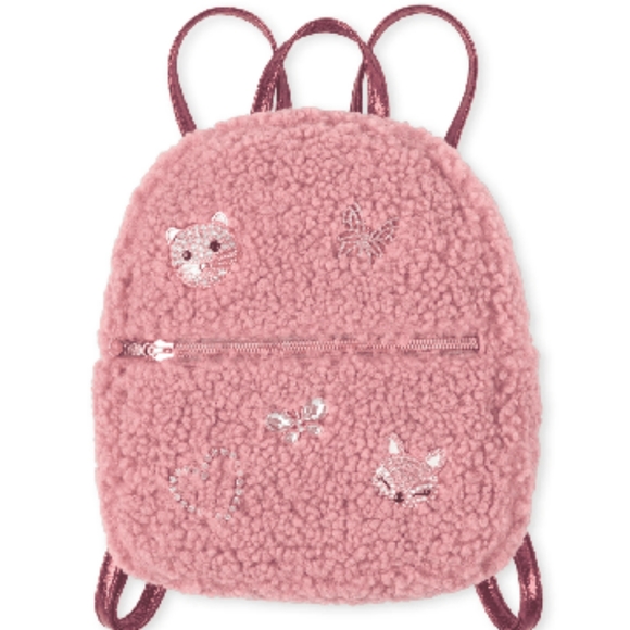 Children's Place Other - Girls Jeweled Critter Sherpa Mini Backpack